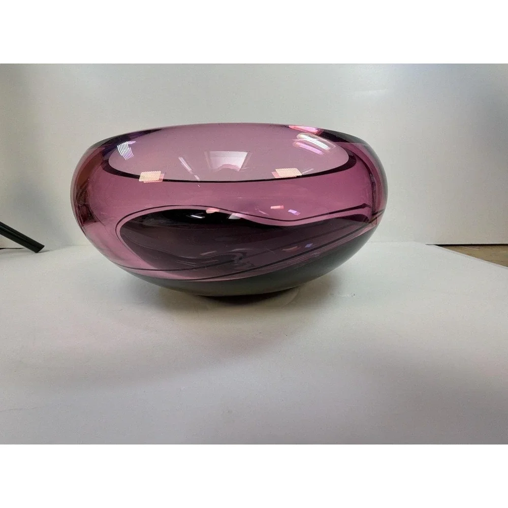Vintage Seguso Vetri d'Arte Murano Sommerso Amethyst Purple Art Glass Bowl